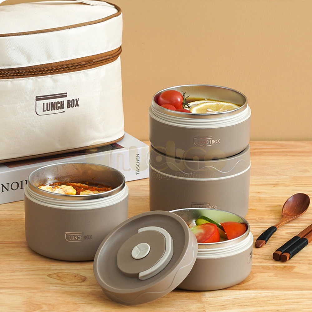 Hộp Đựng Cơm Trưa Giữ Nhiệt Bằng Thép Không Gỉ 304 Cao Cấp
