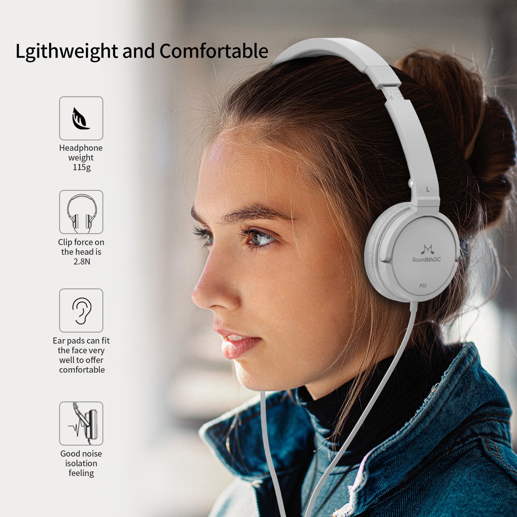 Tai Nghe Nhét Tai SoundMAGIC P22 Âm Thanh Stereo HiFi Thiết Kế Thoải Mái Và Có Thể Gấp Gọn Thoải Mái