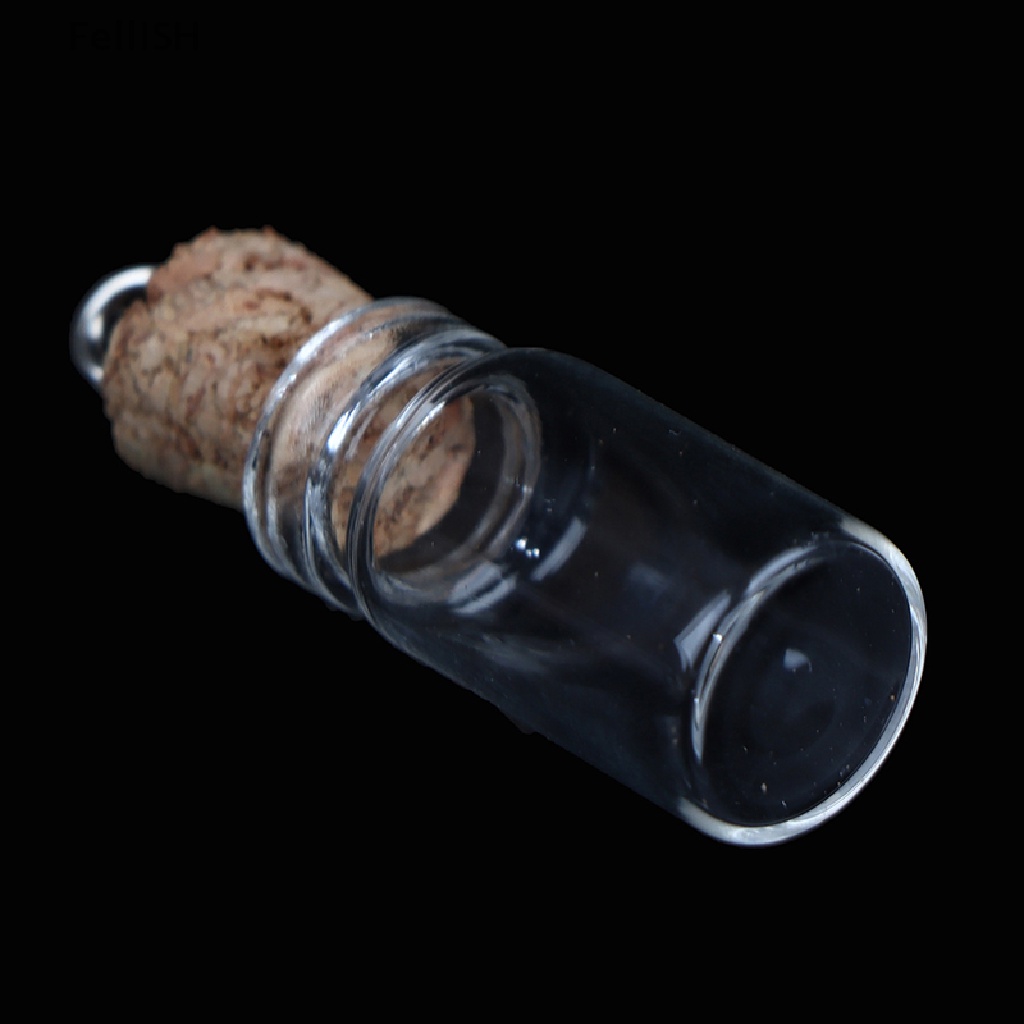 [Fel] 10Pcs Mini Glass Bottles Small Vials Cork Glass Jars Multi Usage Cork Wish Glass COD