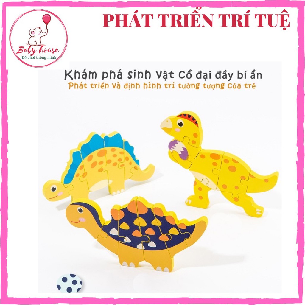 Đồ Chơi Ghép Hình Nổi 3D Bằng Gỗ Chủ Đề Khủng Long - Đồ Chơi Gỗ Thông Minh & Giáo Dục Trẻ Em