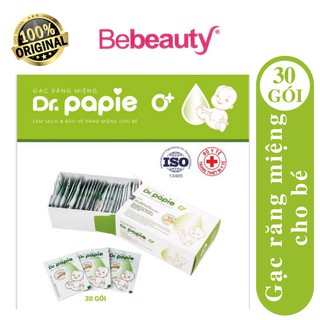 Gạc Răng Miệng Thảo Mộc Dr.Papie Giúp Làm Sạch, Vệ Sinh Ngừa Viêm Cho Bé Hộp 30 Gói