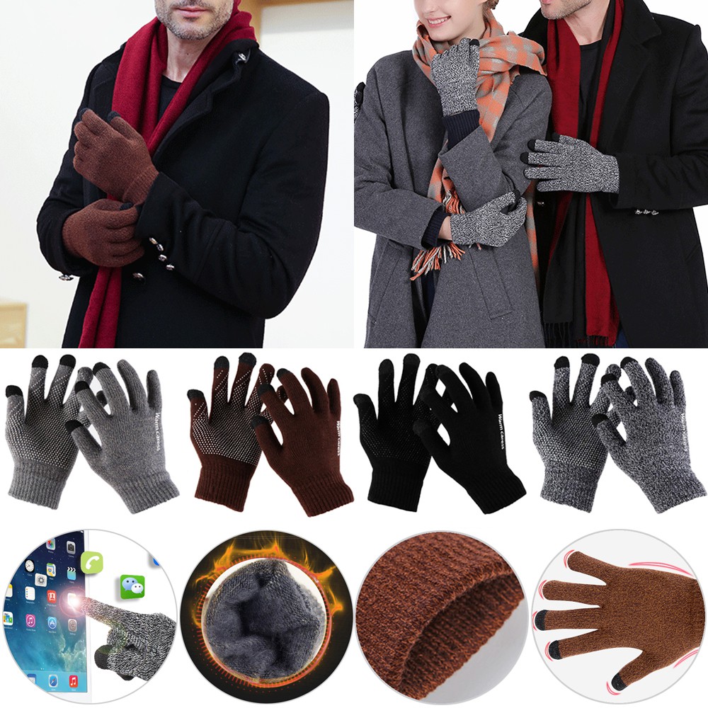 Găng tay len đan hỗ trợ màn hình cảm ứng dành cho nam và nữ