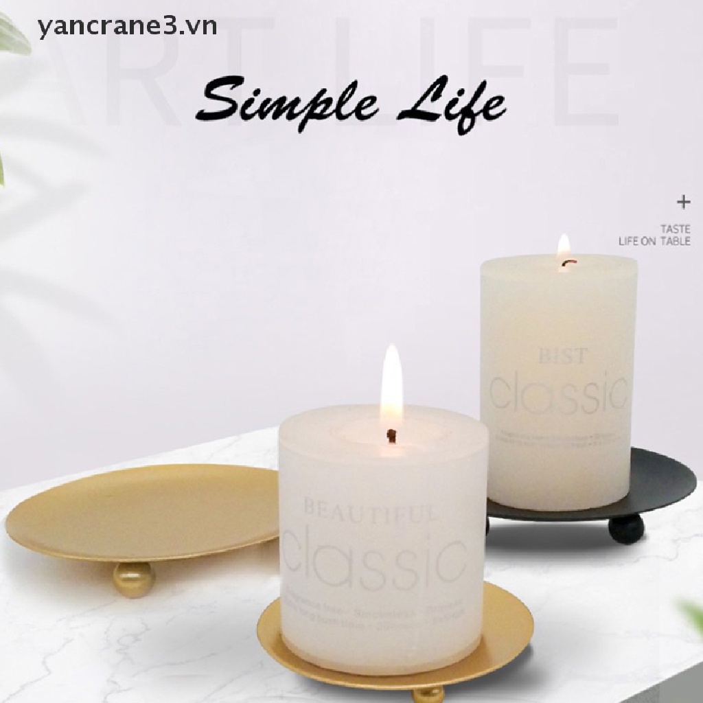 Khay Đựng Nến Bằng Kim Loại Mạ Màu Sắc 3Vn