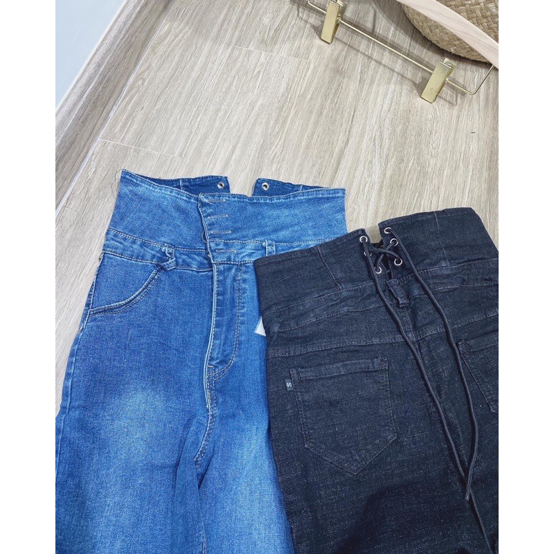 Quần jeans nữ skinny shyntores cúc dọc lưng cao vải co giãn mạnh siêu hot