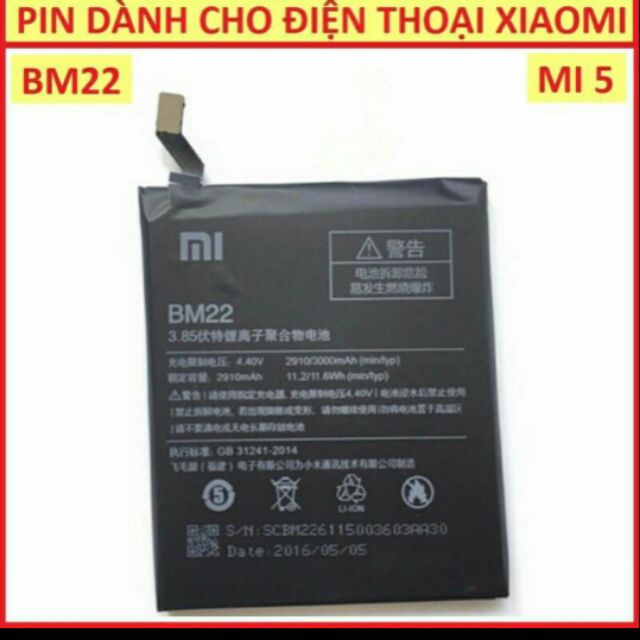 Pin xịn xiaomi mi 5 / BM22 chính hãng bảo hành 6 tháng