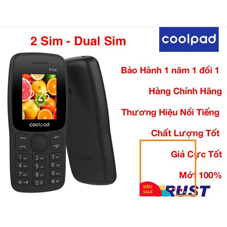 Điện Thoại Phổ Thông Coolpad Giá Rẻ 2 Sim -Điện Thoại Di Động - F110- BH 1 năm 1 đổi 1-Hàng Chính Hãng