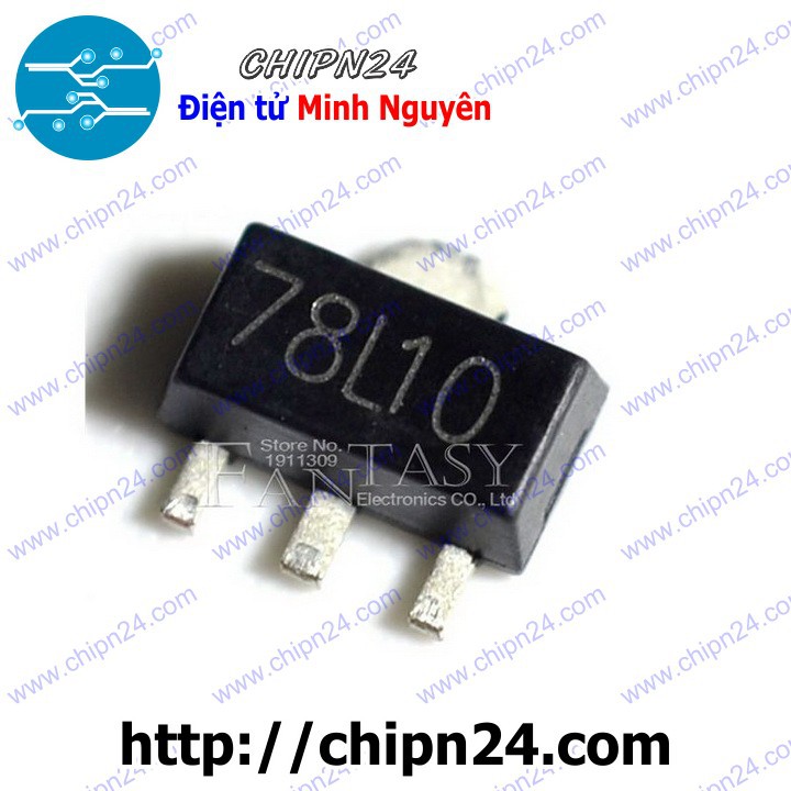 [4 CON] IC 78L10 SOT-89 (SMD Dán) (7810 10V