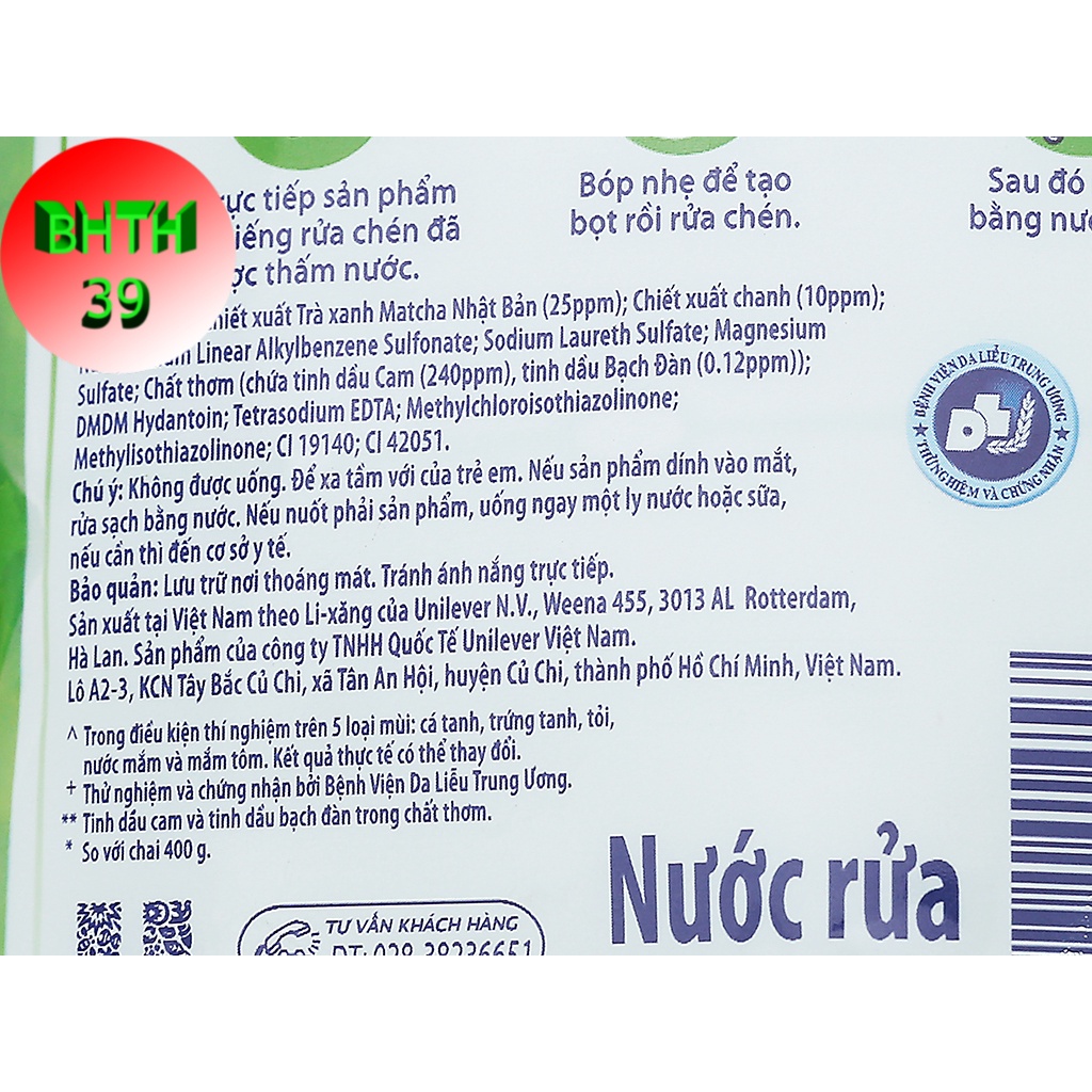 Nước rửa chén Sunlight túi 750g