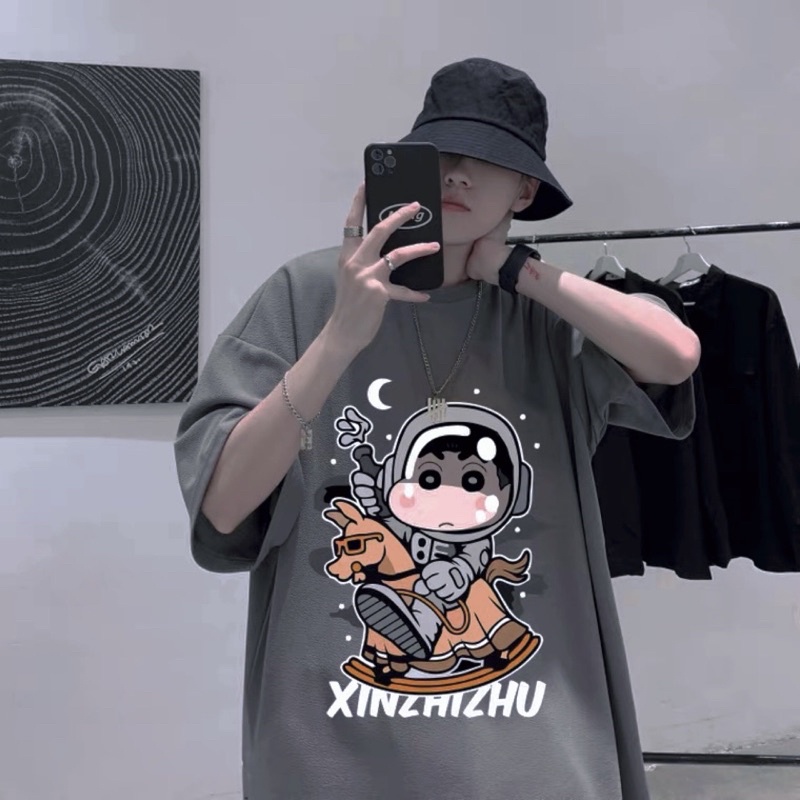 Áo thun tay lỡ nam nữ, áo phông unisex form rộng chất cotton mát mịn thấm hút mồ hôi in hình MAN