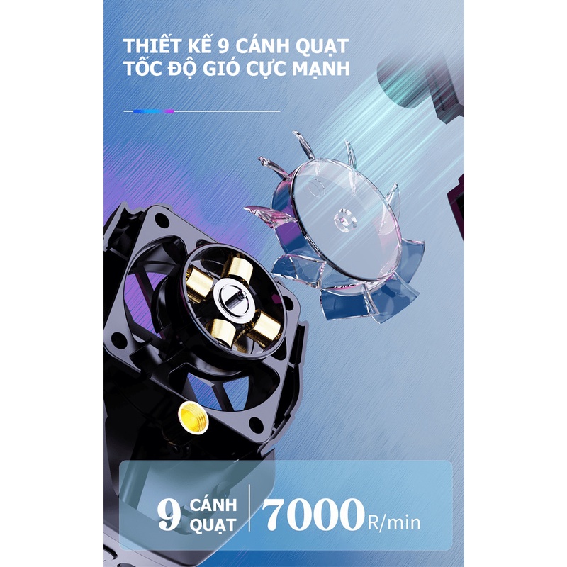 Quạt tản nhiệt điện thoại K1 giúp giảm nhiệt điện thoại, tốc độ quạt 7000 vòng/ phút