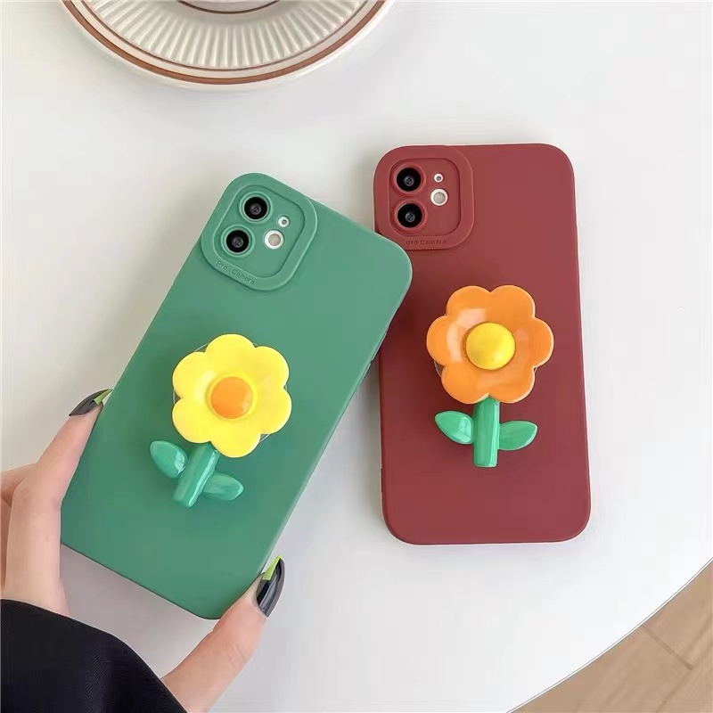 Ốp Điện Thoại Có Vòng Đỡ Hình Hoa 3D Cho Samsung Galaxy A11 A12 A20 A30 A50 A51 A71 A72 A52 A22 4G 5G A10S A20S A02 A03S A21S