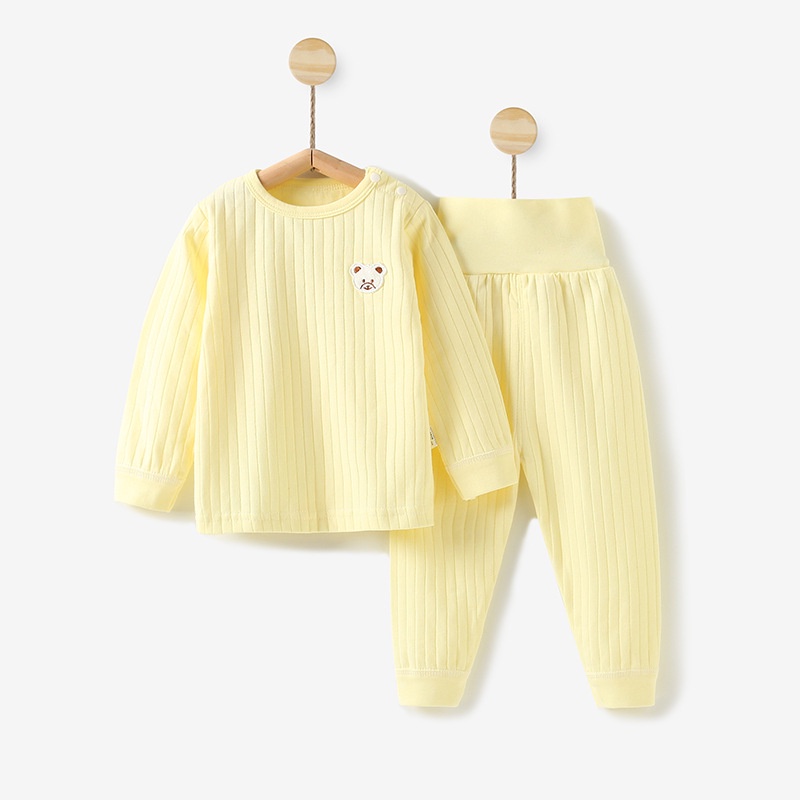 Bộ thu đông cotton dài tay cạp cao cho bé 0-3 tuổi, chất thun cotton cao cấp bền đẹp