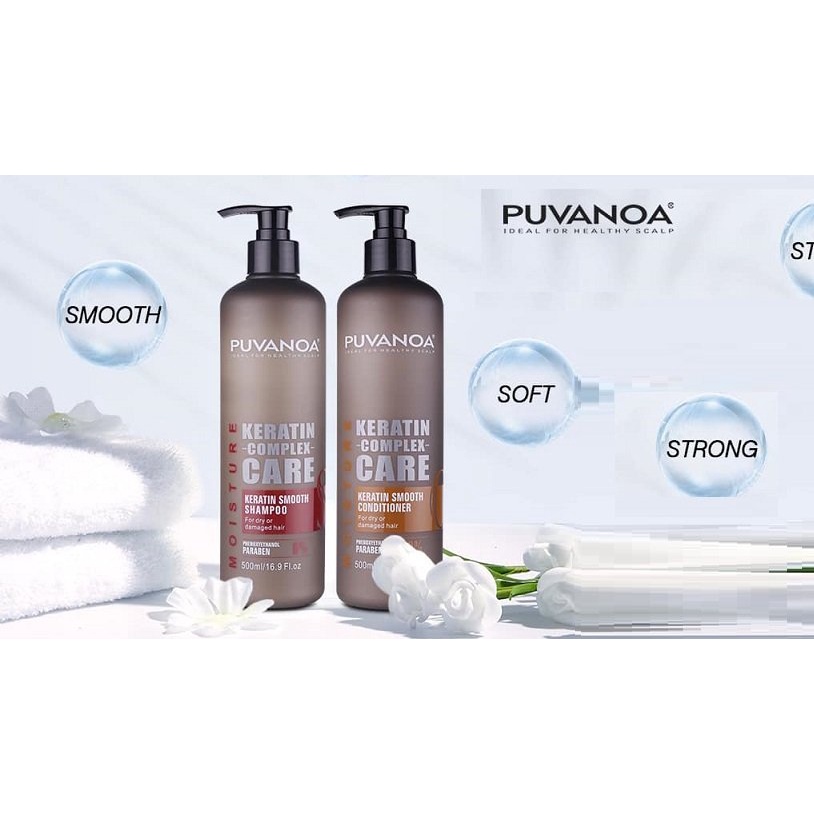 CẶP DẦU GỘI XẢ PUVANOA PHỤC HỒI TÓC MỀM MƯỢT 500ML
