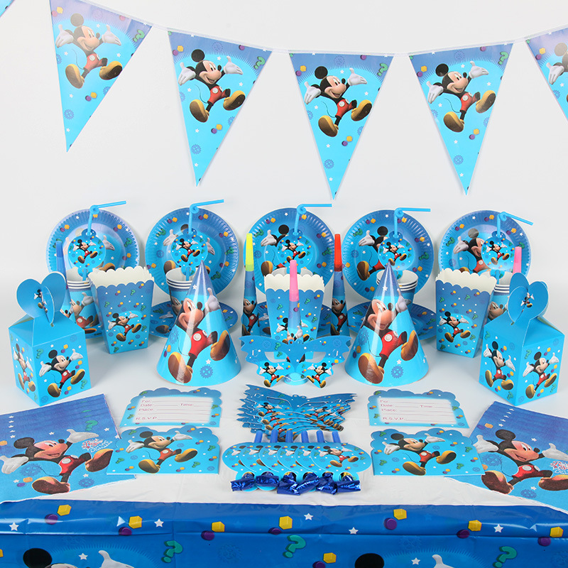 Dụng Cụ Trang Trí Tiệc Sinh Nhật Chủ Đề Mickey Cho Bé Trai