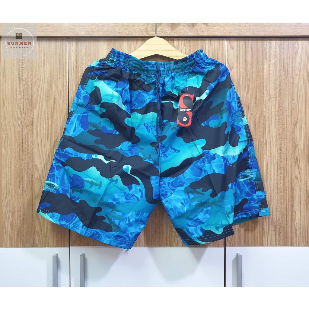 [HCM] Quần Short Nam Lưng Thun Đi Biển Chất Siêu Đẹp Dù 7 Màu In Họa Tiết Thời Trang SUNMEN FreeSize Từ 55 - 80kg