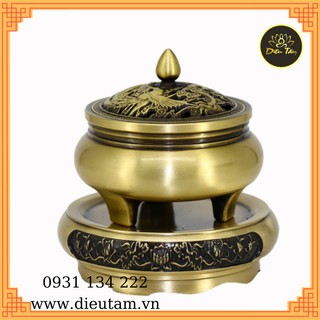 Lư đồng xông trầm đốt trầm hương dụng cụ đốt trầm hương, tạo hình chất liệu đồng nguyên chất - Nâng tầm chơi trầm
