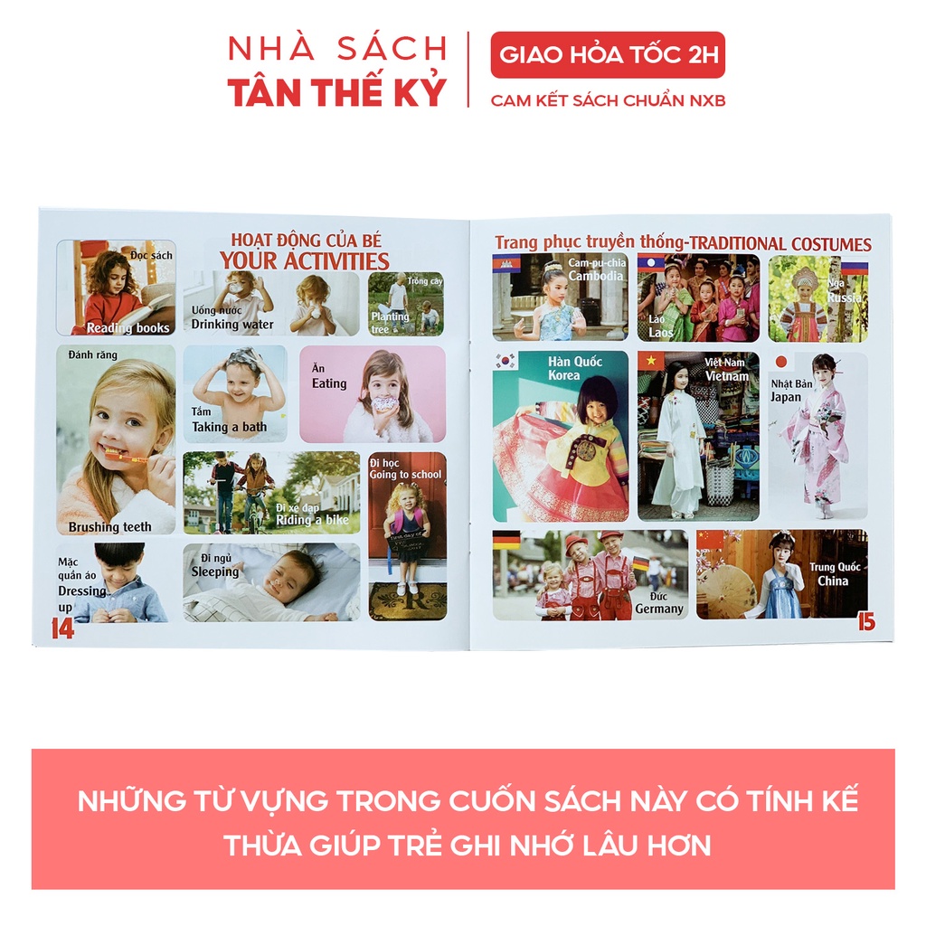 Sách - Làm quen tiếng anh bằng hình ảnh 100 first English words song ngữ Việt Anh (Bộ 2 cuốn)