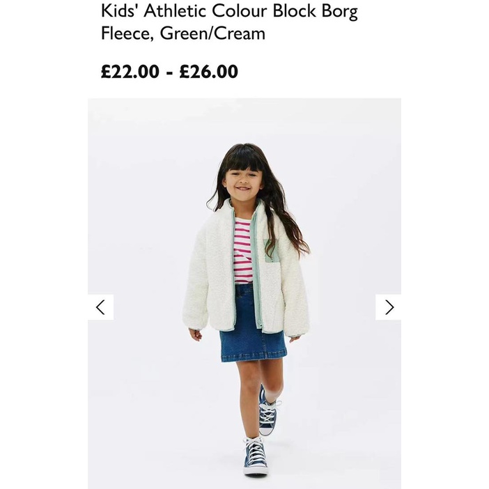 A595 - Áo khoác lông cừu Johnlewis bé gái