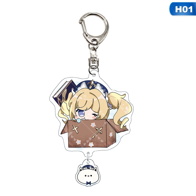 flowersqueen Móc khóa thời trang hoạt hình anime Genshin