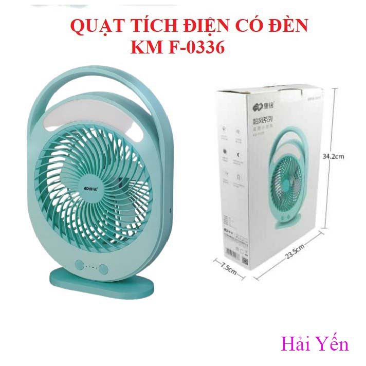 [BẢO HÀNH 3 THÁNG] Quạt Tích Điện Ông Tây 0336 Kèm Đèn Led Điều Chỉnh Gió 3 Tốc Độ Siêu Tiện Dụng