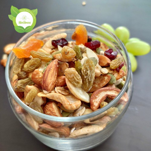 Ngũ Cốc Granola Hộp 500Gram 100% Hạt -  Hạt Dinh Dưỡng Mix 500Gr Ngon Ngậy Tốt Cho Sức Khỏe, Người Ăn Kiêng, Bà Bầu