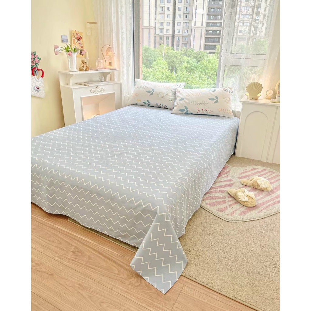 Chăn Ga Gối Cotton Living 💝 FREESHIP 💝 Bộ Chăn Ga Cotton 100% " Cỏ Biển Xanh " nhập khẩu 4 món