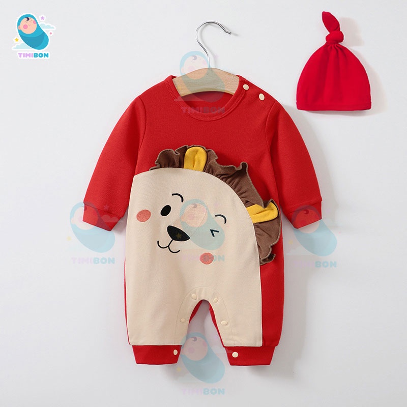 Bộ Áo Liền Quần Áo Trẻ Em Sơ Sinh Dài Tay Chất Cotton Body Hình Thú Cho Bé Trai Bé Gái [BDD17]