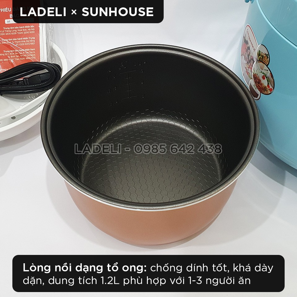 Nồi cơm điện 1.2L SUNHOUSE HappyTime HTD8522G chống bỏng | BigBuy360 - bigbuy360.vn