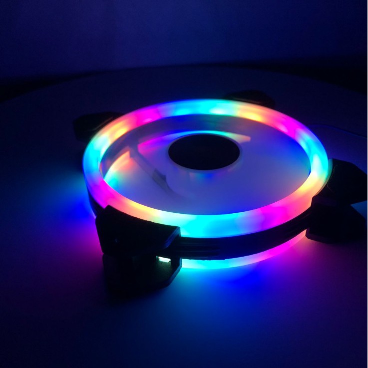 Quạt Tản Nhiệt, Fan Case Coolmoon V2.2 Led RGB 2 Vòng Ring - Không Cần Hub
