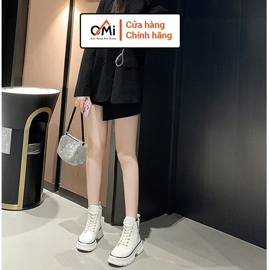 Giày bốt thời trang nữ quảng châu loại 1, giày boot nữ OMI có chun 2 bên chất liệu da mịn lót nỉ lông bên trong | BigBuy360 - bigbuy360.vn