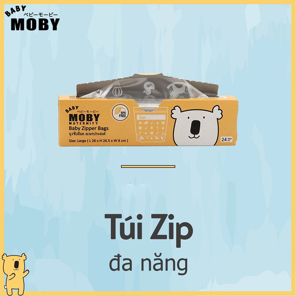 [Mã FMCG8 giảm 8% đơn 500K] Túi zip đa năng Baby Moby (24 túi/hộp)