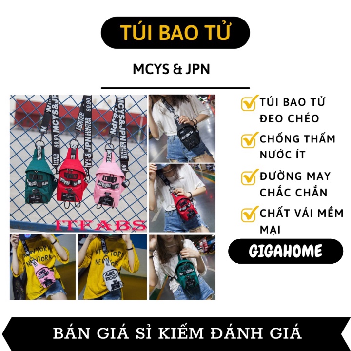 Túi bao tử Mcys &amp; Jpn  GIÁ VỐN]  Túi đeo chéo thời trang nữ, chất vải mềm mại, dày dặn, chống thấm vừa phải 8676