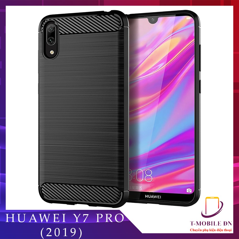 Ốp lưng Huawei Y7 Pro 2019 🔥FREE SHIP🔥 Ốp Carbon phay xước chống sốc chống vân tay cho Huawei Y7 Pro 2019
