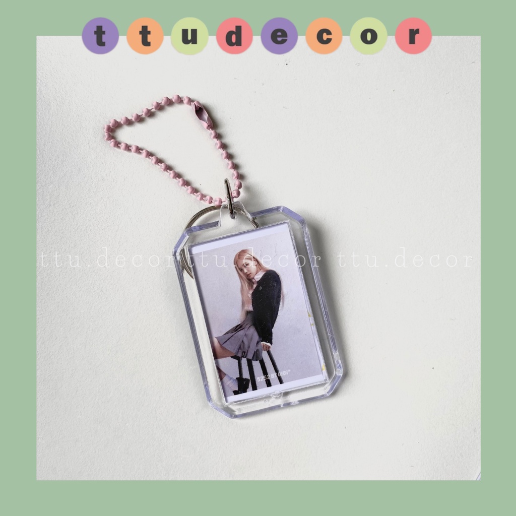 Móc khóa mica in ảnh theo yêu cầu 2 mặt tặng kèm dây treo xinh xắn - ttu.decor