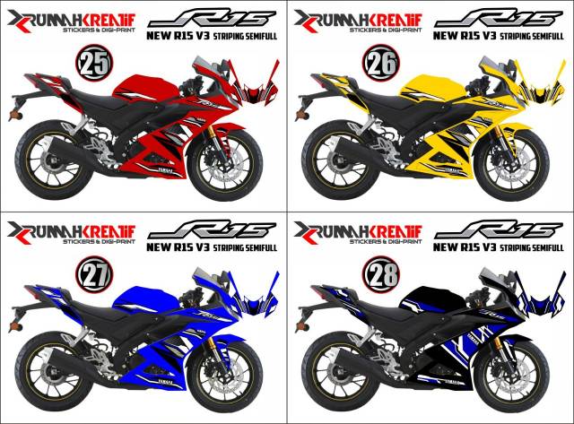 Miếng Dán Decal Trang Trí Xe Yamaha R15 V3 / New R15 2017-2019 X7