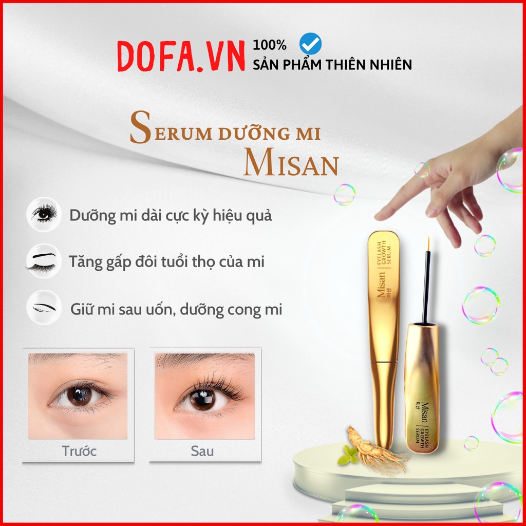 Serum Dưỡng Mi MISAN Kích Thích Mi Dài Nhanh Chóng Ngăn Gãy Rụng Kéo Dài Tuổi Thọ Mi, Dưỡng Mi Chắt Khoẻ 5ml