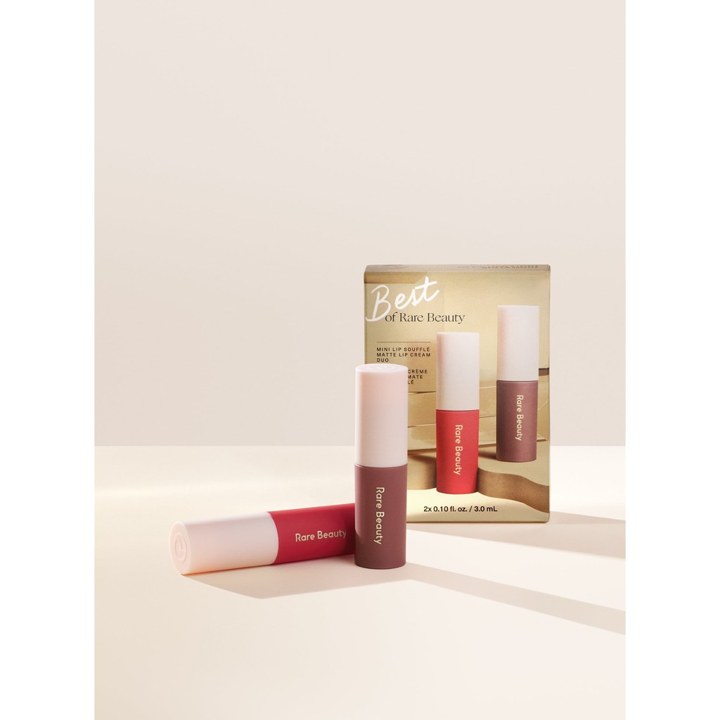 Bộ 2 thỏi son kem mini của Rare Beauty- Lip Souffe Matte Duo