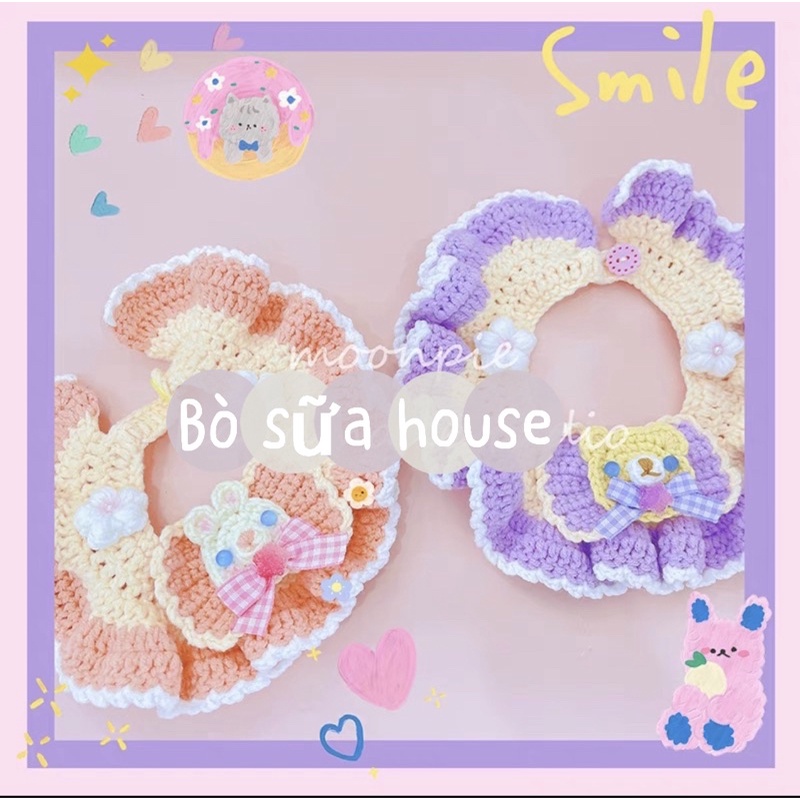 Yếm len xiu xinh handmade cho mèo, cún, thỏ,…