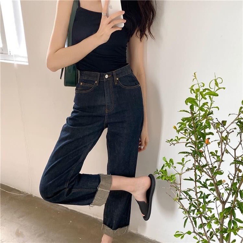 Quần Jeans Cạp cao Ống đứng [ order ]