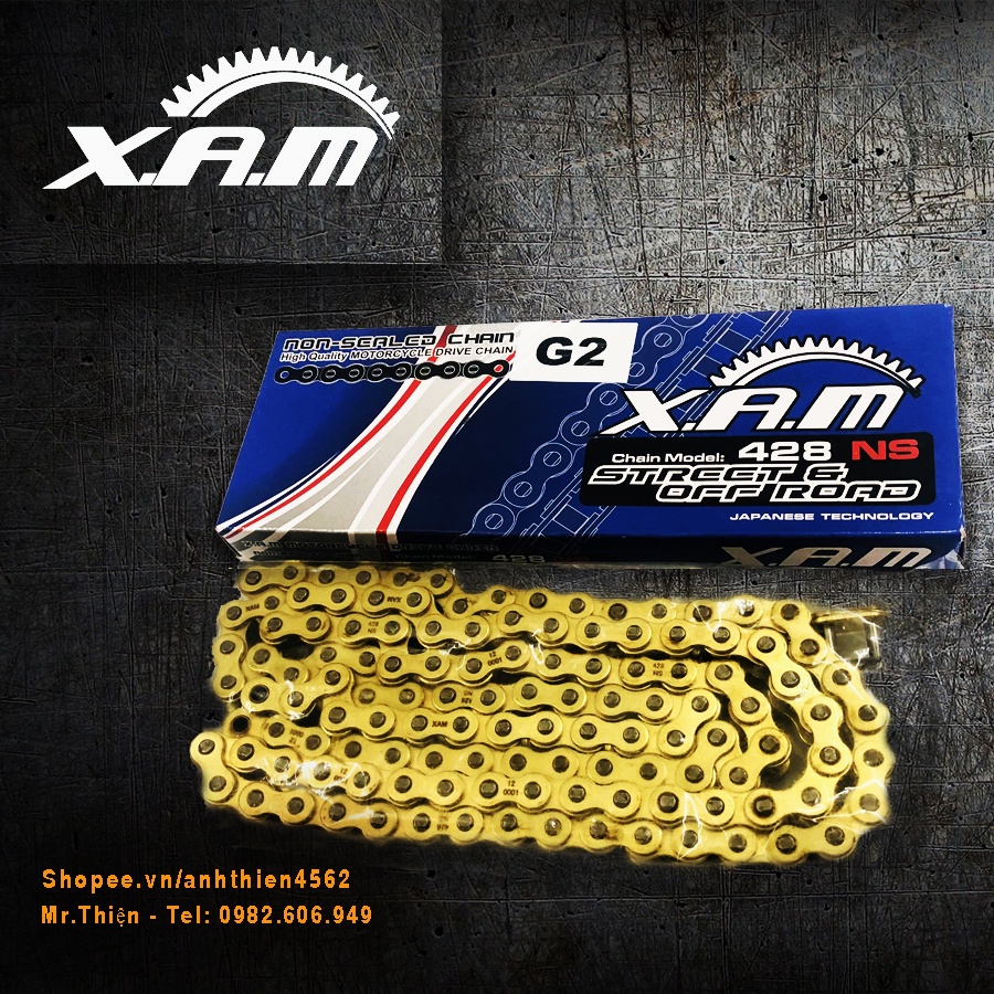 Sên XAM Vàng, Chính hãng cho Exciter 135-150/ Winner Công nghệ Nhật Bản, cực bền