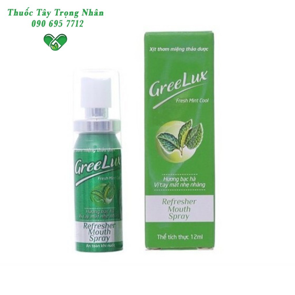 Xịt Thơm Miệng Greelux Extra Cool Thảo Dược 12ml Khử Mùi Ngừa Vi Khuẩn Chính Hãng