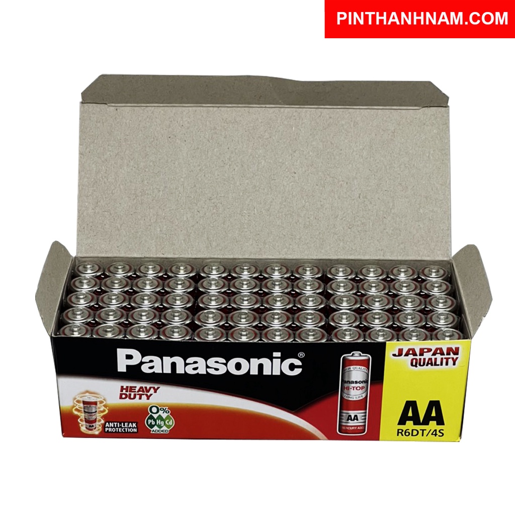 Pin AA Panasonic tiểu đỏ vỉ 4 viên R6DT/4S chính hãng