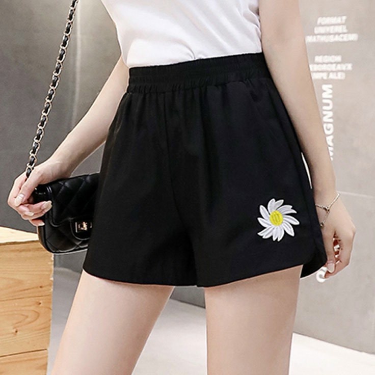 Quần đùi thun nữ thể thao siêu hot in hình hoa cúc xinh -t28-30-cúc