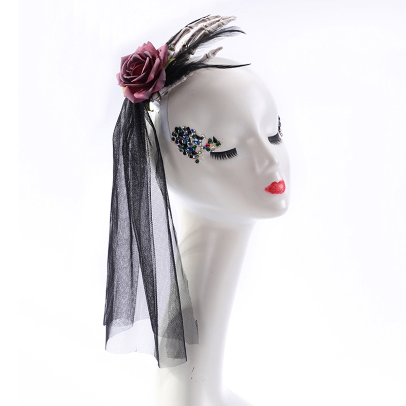 Kẹp Tóc Hình Mạng Che Mặt Phong Cách Lolita Gothic