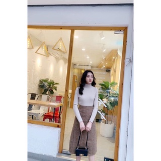 Chân váy dạ kẻ