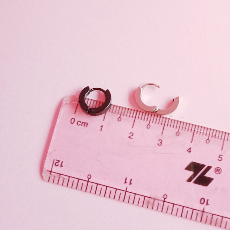 Bông tai nam nữ khoen hình tam giác và khoen tròn nhỏ không rỉ sét phụ kiện trang sức unisex hot trend kpop - nami house