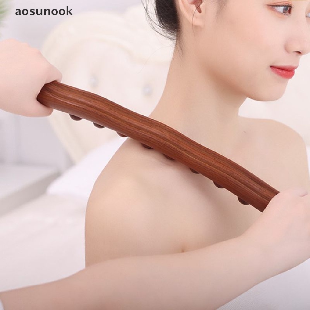 Aosunook 8 Hạt Gua Sha Gậy Mát Xa Cơ Thể Lưng Bằng Gỗ Carbon