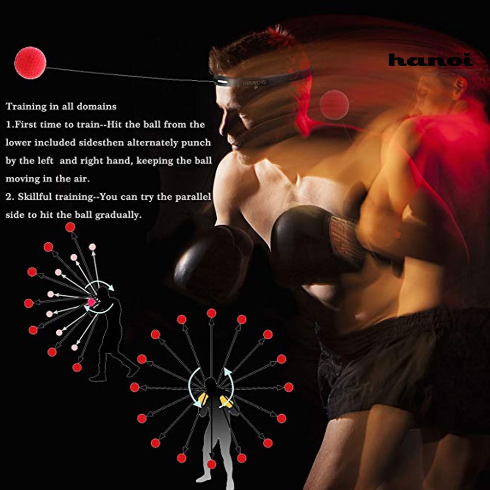 Quả bóng luyện tập tốc độ phản xạ boxing có băng đeo đầu tiện lợi HW-MMA