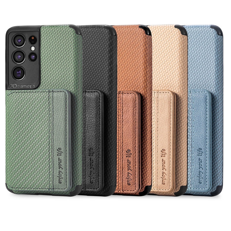 Ốp Điện Thoại Dạng Ví Họa Tiết Sợi Carbon Cho OPPO Reno 8T 8 8z 7z 7 6 5 5z 4 Pro Plus Lite 5G
