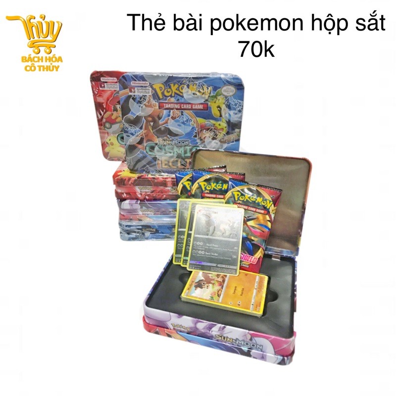 HỘP SẮT 75 THẺ BÀI POKEMON